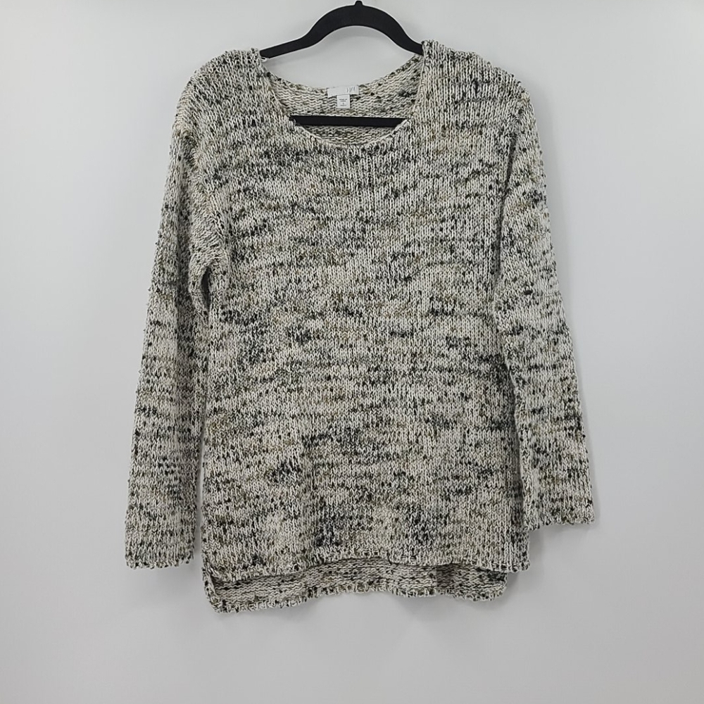 J Jill nubby knit oatmeal colored sweater.
